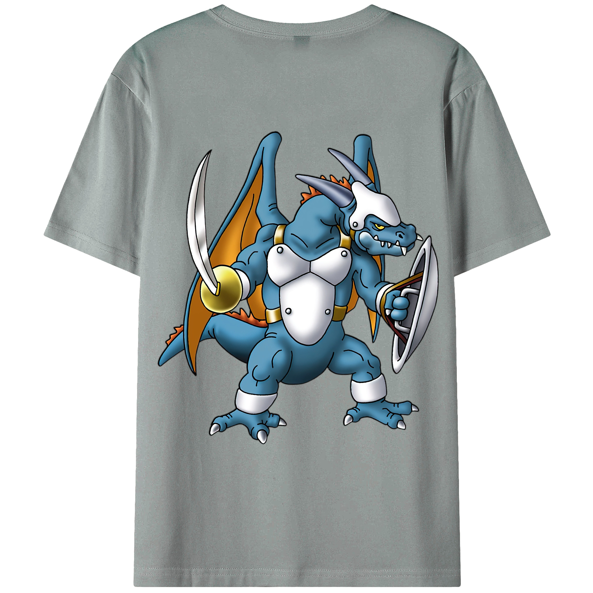 （画像用） ドラゴンクエスト Doragon Kuesuto Dragon Quest 綿100％ メンズ半袖Tシャツ（バックプリント） 通気性